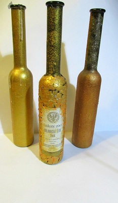 Декор бутылки яичной скорлупой